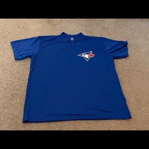 Toronto Blue Jays Majestic Cool Base 2-Button Baseball Jersey Men’s Size 2XL